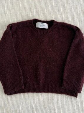 H&M Kids Crewneck Sweater in Deep Burgundy